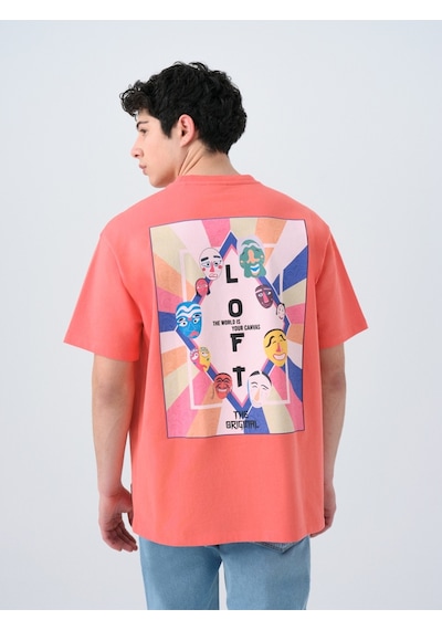 Loose Fit Erkek Tshirt K.kol Turuncu