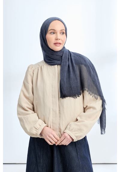 Armanda Organic Touch Ketens Viskoz Şal- 3601 Lacivert