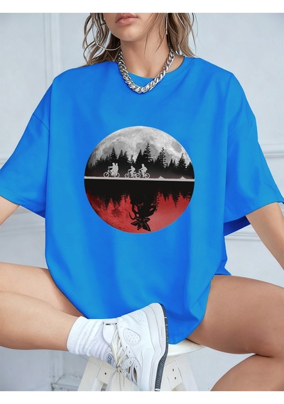 Noıssey Urban Pop Graphic Kadın Tişört Koleksiyonukod 5310 Bebe Mavi