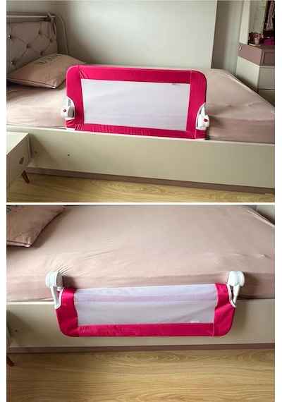 Wellgro Littles 83 48 CM Yatak Bariyeri, Çocuk Yatak Korkuluğu Pembe