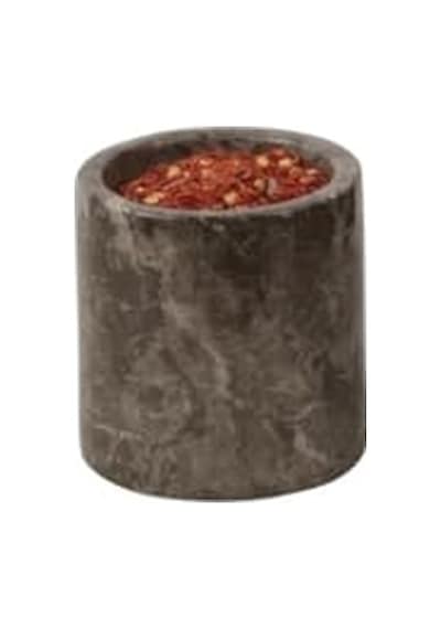 Roza Mermer Baharatlık 8x8 Cm Mermer Tuzluk Masaüstü Baharatlık Kahverengi Genel