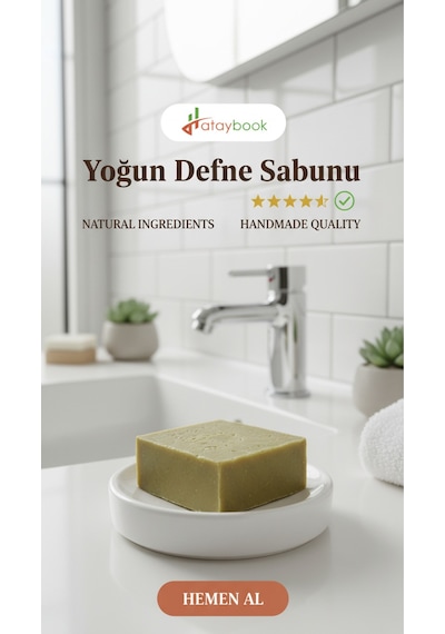 %90 Defne Sabun 1 Adet 110 Gr Doğal