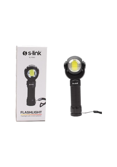 S-Link Sl-F860 3W Cob+3W Led Pilli Dönebilen Çift Başlıklı Manyet