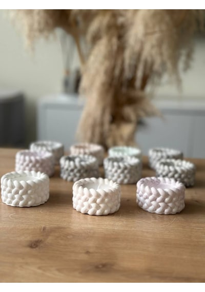 Bernami Mumluk Şamdanpinterest Burgulu Boş Beton Mumluk 10 Lu Set El Yapımı Taş Tozu Diğer
