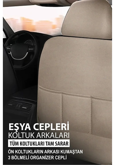 Dacia Duster Laureate 1.5 Dci 110 4x2 E2 I H Md 2015 Uyumlu Spor Model Serisi Tay Tüyü Bej Oto Kılıfı Tam Set