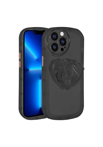Apple Uyumlu iPhone 13 Pro Max Kılıf Kamera Korumalı Pop Soketli Renkli Zore Ofro Kapak Siyah