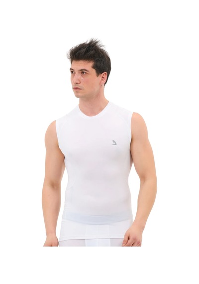 Hnc Sport Kolsuz Compression Spor Body Gym Fitness Biker T-shirt Beyaz