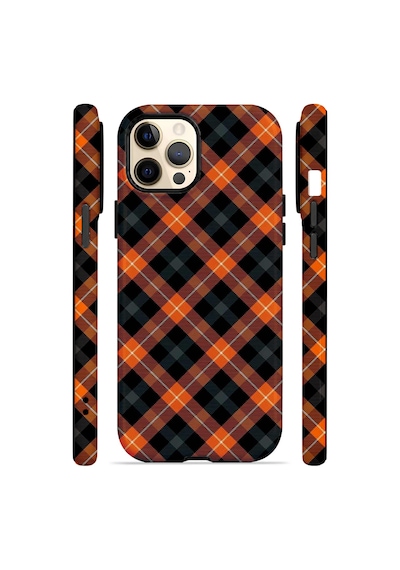 Velvoria Valestra Pumpkin Plaid Apple iPhone Uyumlu 12 Pro Max Magsafe Koruma Kılıfı Valestra Magline - Pumpkin Plaid