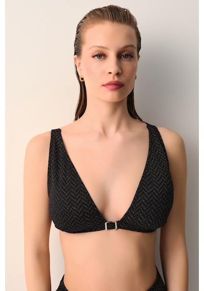 Suwen Montana V Kesim Üçgen Balensiz Bikini Üst Sb26515920920 Siyah