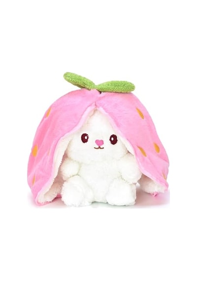 Özgüner Oyuncak Pelüş Çilek Tavşan,fermuarlı Meyve Çantasında Nakışlı,40 Cm,pembe, Kırmızı, Karpuz, Anana Genel