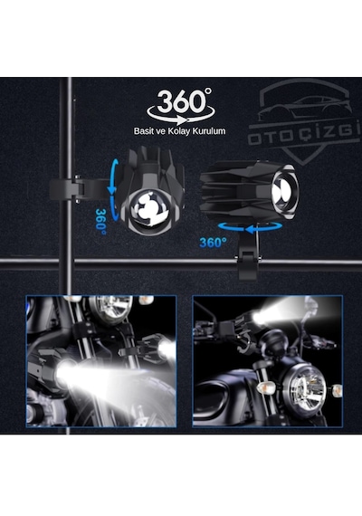 2 Adet Mini Led Spot Sis Farı Csp Lensli 6000k Beyaz 3000k Amber Motosiklet Yardımcı Farı