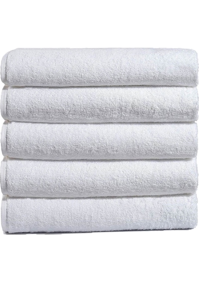 5 Li El Yüz Otel Havlusu 50x90 Cm Beyaz 20/2 Ring 250 Gr Beyaz