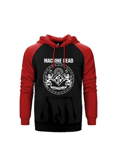 Machine Head Album 2020 Kırmızı Renk Reglan Kol Kapşonlu Sweatshirt Kırmızı