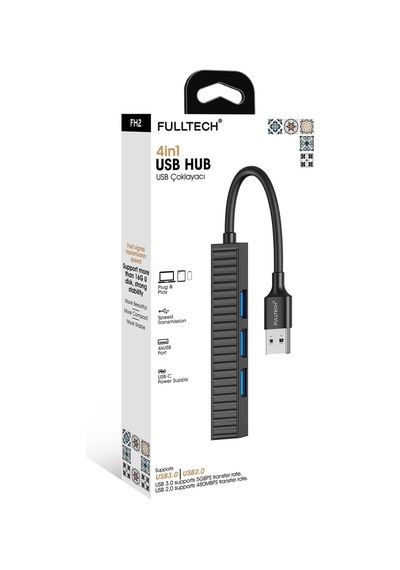 Tr Fh2 4 Port Usb Hub Çoklayıcı Usb 3.0 5 Gbps + 3 Usb 2.0, Usb-c Güç Girişli Tak Çalıştır Usb Çoğalt