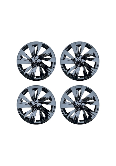 Red Lion Parts Tesla Model Y Juniper 2025+ Uyumlu 19 İnç New Star / Cyber Stil Jant Kapağı Seti - Parlak Siyah