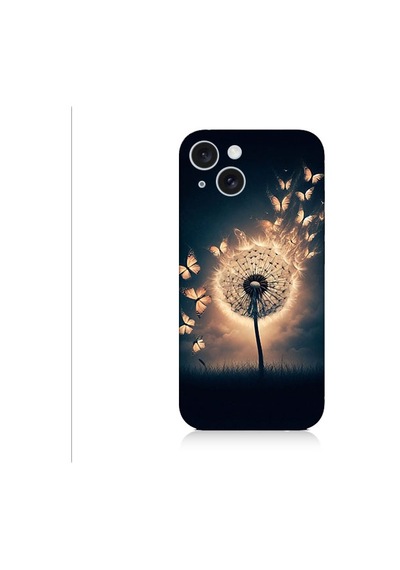 Apple Uyumlu iPhone 15 Plus Üfleyen Çiçek Desenli Silikon Kılıf Silikon