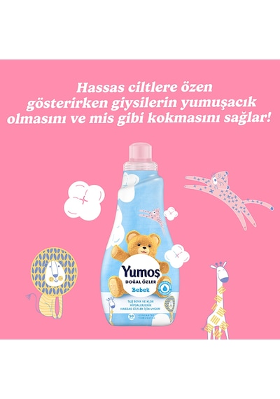 Yumoş Doğal Özler Konsantre Çamaşır Yumuşatıcısı Bebek 1200 Ml 50 Yıkama 4 Adet Diğer