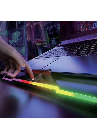 Miaxtreme Siyah Rgb 2 Fanlı 9-17" Inç 1.200rpm Telefon Tutacaklı Notebook Dizüstü Soğutucu Stand
