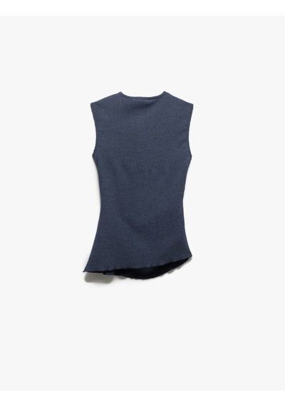 Koton Yuvarlak Yaka Drape Detaylı Asimetrik Kolsuz Tişört Lacivert 5sak50005ek Lacivert Koton Yuvarlak Yaka Drape Detaylı Asimetrik Kolsuz Tişört Lacivert 5sak50005ek Lacivert