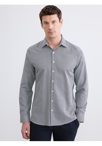 Lcw Busıness Siyah Slim Fit Ekose Erkek Gömlek