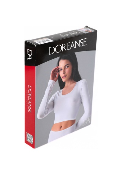 Doreanse Kadın Basic Uzun Kol Crop T Shirt 8513-Siyah
