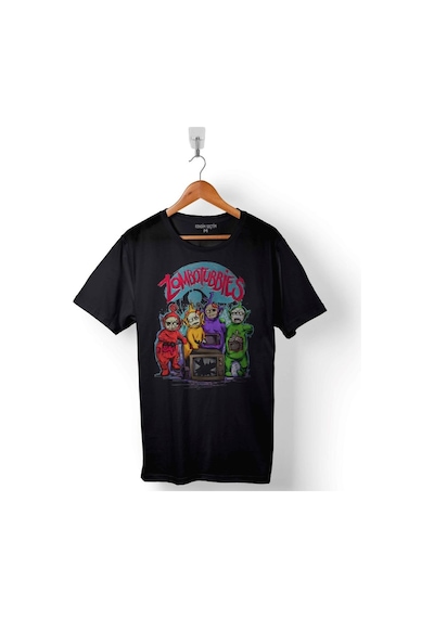 Teletabıs Zombotubbies Zombi Baskılı Tişört Unisex T-shirt 001