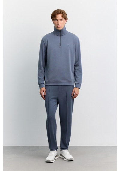 Avva Erkek İndigo Dik Yaka Fermuarlı Modal Karışımlı Soft Touch Regular Fit Sweatshirt A62y1271 Avva Erkek İndigo Dik Yaka Fermuarlı Modal Karışımlı Soft Touch Regular Fit Sweatshirt A62y1271