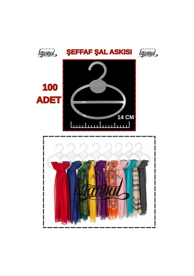 Şal Askısı 14 Cm Şeffaf Kristal Şal Eşarp Askılığı Gardırop Mağaza Düzenleyici 100 Adet Diğer