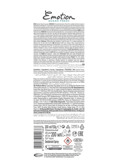 Tr Ocean Fresh Kadın Alüminyumsuz Vegan Deodorant 3x200 Ml Hızlı Kurur, Leke Bırakmaz