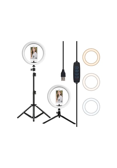 Gaman 3 Renk Işıklı Tripod Tiktok Selfie Lambası Makyaj Işığı 140 CM