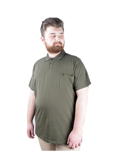 Mode Xl Büyük Beden T-Shirt Polo Likralı Süprem Cepli 21558 Haki