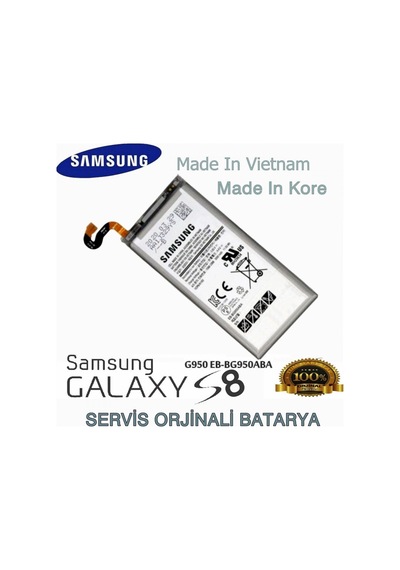 Samsung Uyumlu Galaxy S8 Batarya 3000Mah Eb-Bg950Abe G950 Kore Vietnam Ü