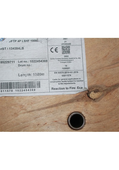 Draka Cat7 S/ftp 124384lb Lshf 1000m Data Network Kablosu Eca Yangına Dayanıklı 4x2xawg23