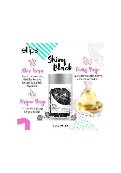 Ellips Siyah Saçlara Özel Işıltı Veren Saç Vitamini 50 Kapsül