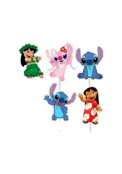 Kürdan Lilo Stitch Sitiç Temalı 10lu Sadece Kürdanlar .pasta Cupcake Süsü