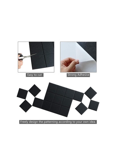 Tr Duvar İçin Büyük Keçe Levha Fayansları, 30 Raptiyeli, 30 Cm X 30 Cm 6'li Paket Pin Panosu Ev Ofis Mutfak İçin D Genel