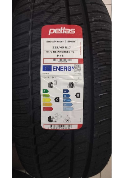 Petlas 225/45 R17 TL 94V Reinf. Snowmaster 2 Sport Kış Lastiği 2025