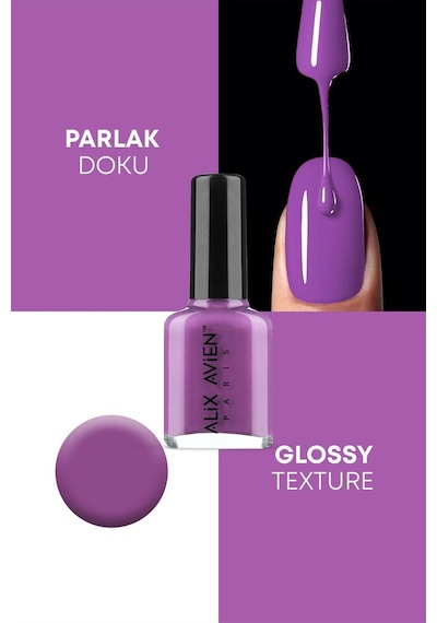 Alix Avien Mor Oje 76 Yüksek Pigmentli Uzun Süreli Kalıcılık Hızlı Kuruma Nail Lacquer 76