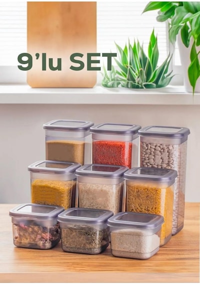 Kapris Erzak Saklama Kabı 3'lü 1700 + 1100 + 500 ML Antrasit