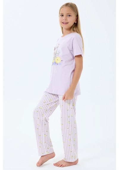 Rolypoly Kız Çocuk Mor Pijama Takım Mor