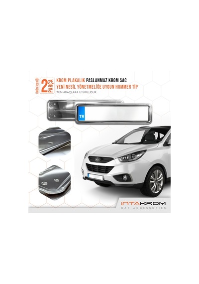 intakrom Hyundai İx35 Krom Plakalık - Hummer Tip 2 Adet