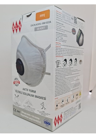 Bln Bm 022a Ffp2 Nr Aktif Form Konik Ventilli Toz Maske 20 Adet