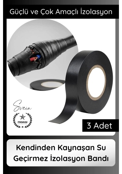 Eriyenbant 20mmx3m Su Geçirmez Eriyen Bant Kendinden Kaynaşan İzolasyon Bandı Suya Dayanıklı 3 Ad.