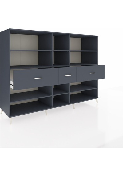 Kronos Dolap 9 Raflı 3 Çekmeceli 220x59x163 Antrasit-antrasit Antrasit-antrasit Kronos Dolap 9 Raflı 3 Çekmeceli 220x59x163 Antrasit-antrasit Antrasit-antrasit