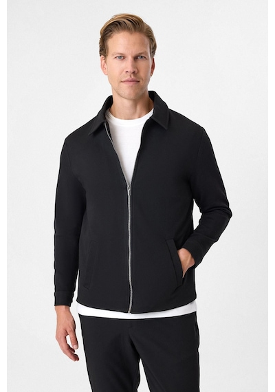 Back And Bond Siyah Regular Fit Fermuarlı Diagonel Mont Çok Renkli