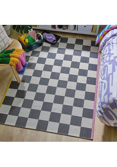 Ikea Klassrum İç Ve Dış Mekân Halısı 60 X 120 Cm Beyaz - Siyah