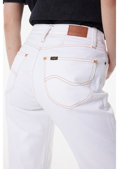 Lee Carol Straight Fit Düz Kesim Yüksek Bel Beyaz Esnek Jean Kot Pantolon L30U013100