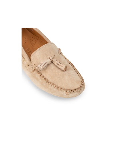 Deery Kadın Süet Bej Püsküllü Loafer Ayakkabı - Dl506zbejc01