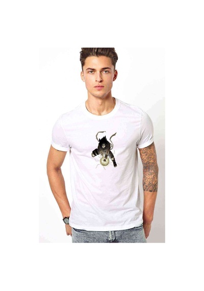 Naruto Baskılı Beyaz Erkek Tshirt