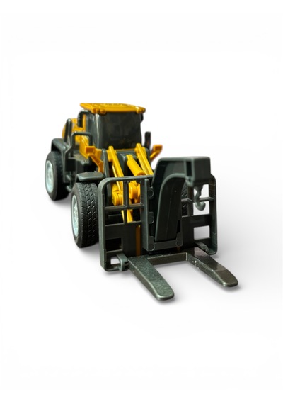 Oyuncak Forklift Yükleyici Hareketli Çatal Ve Kol Açık Sarı